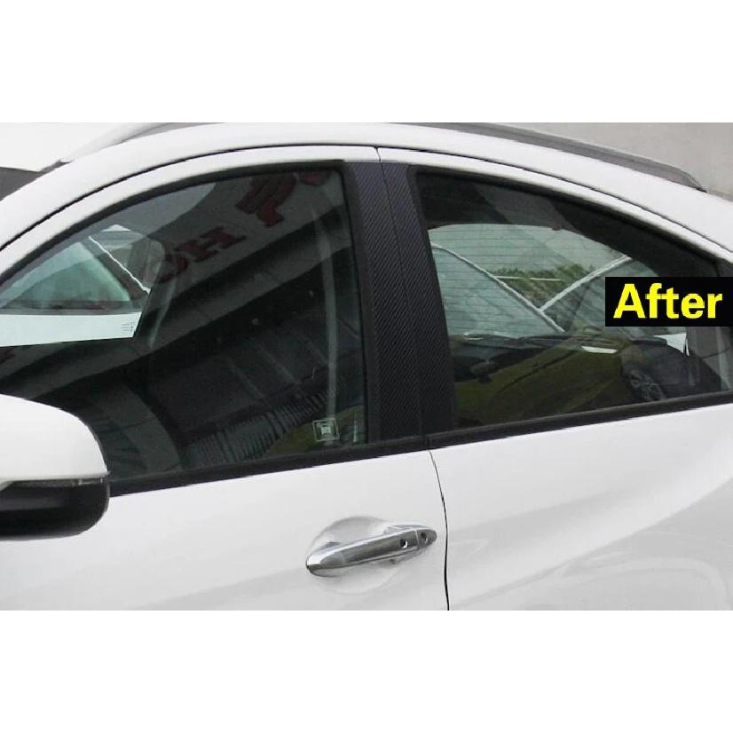 Car Styling Carbon Fiber Window Trim Garnish Pillar Middle Sticker Decoration Film For Honda HRV Vezel 2015 2016 2017 2018