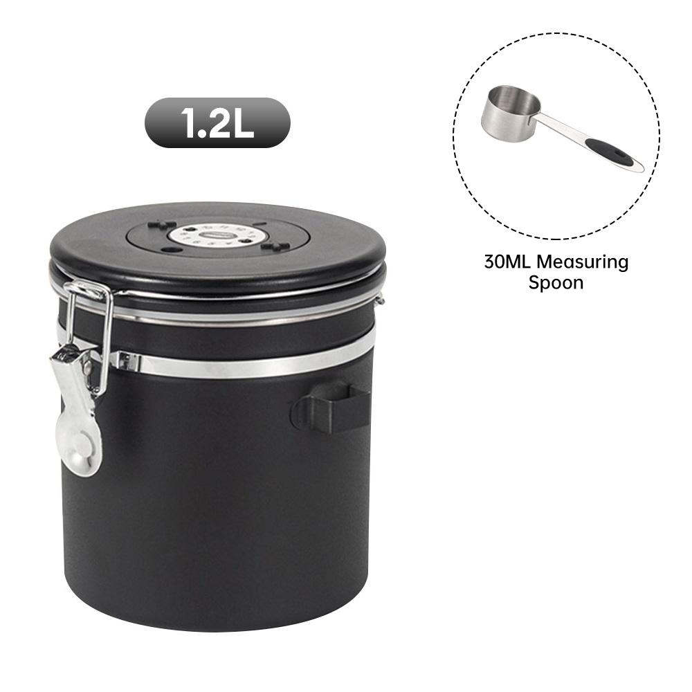 

1,2 л/1,5 л контейнер для хранения кофе с ложкой из нержавеющей стали, герметичная банка для кофейных зерен, для заполнения кофе, хранения продуктов