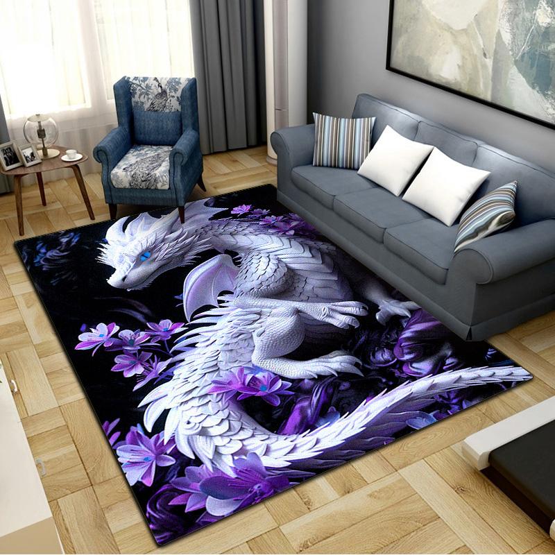 Vintage Dragon Carpet Rug for Living Room Bedroom Home Sofa Decoration,Kids play Non-slip Floor Mat