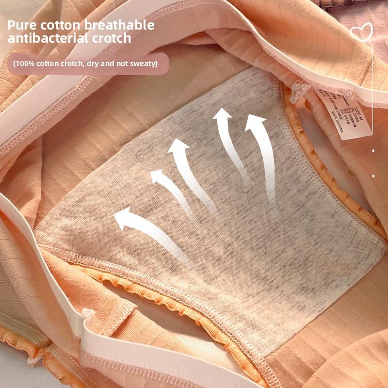 Female Summer Sweet Cotton Comfortable Breathable Waist Triangle Briefs