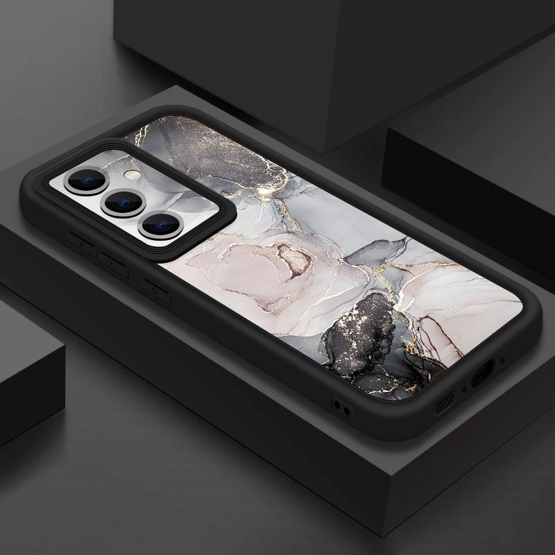 Purple Marble Pattern Case For Samsung S26 S25 Ultra S24 S23 Plus S22 S21 FE A54 A15 A25 A35 A55 A16 A26 A36 A56 A17 A27 A37 A57 5G Shockproof Cover