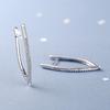 V-Shaped Triangle Cubic Zirconia Stud Earrings for Women - European & American Fashion, Geometric Ear Jewelry, Copper