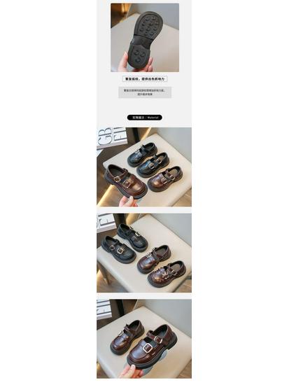 Mocassins de Couro Preto para Meninas 2025 - Sapatos de Princesa de Sola Macia Estilo Britânico Primavera/Outono