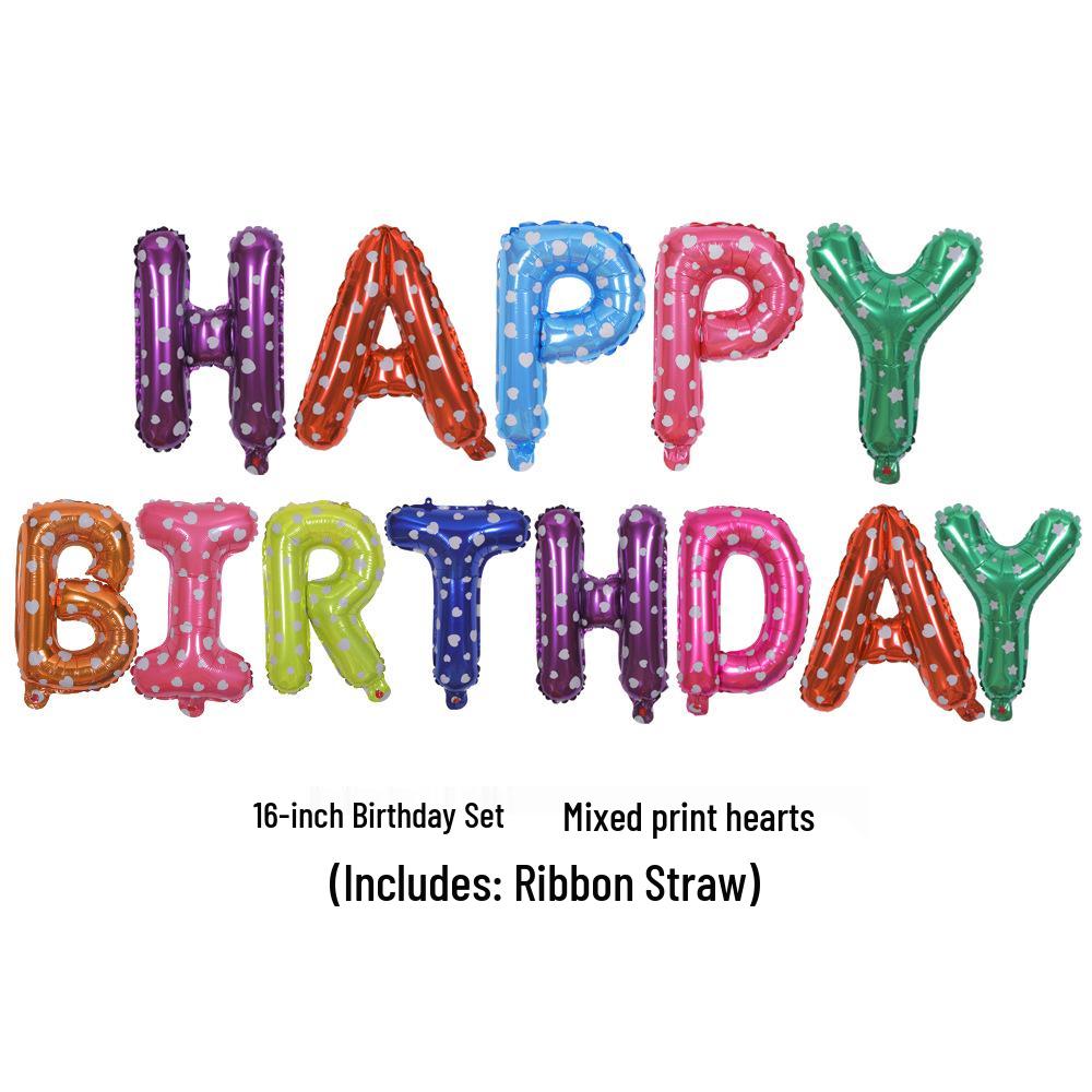 16-inch Happy Birthday Letter Balloons Decoration Set