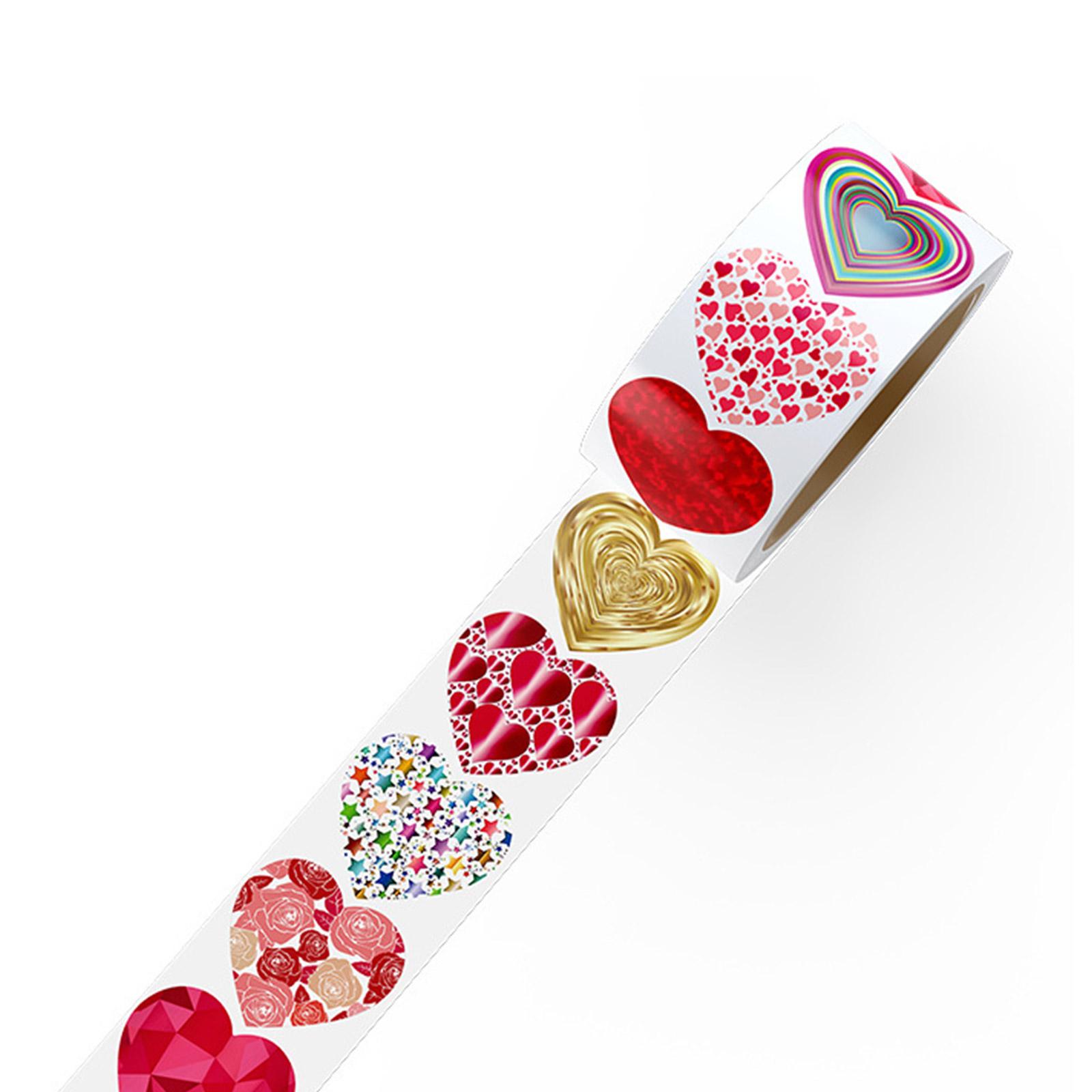 

1 рулон Валентина Любовь Сердце Наклейка Скрапбукинг Клейкая блестящая наклейка для упаковки подарков и писем и поделок