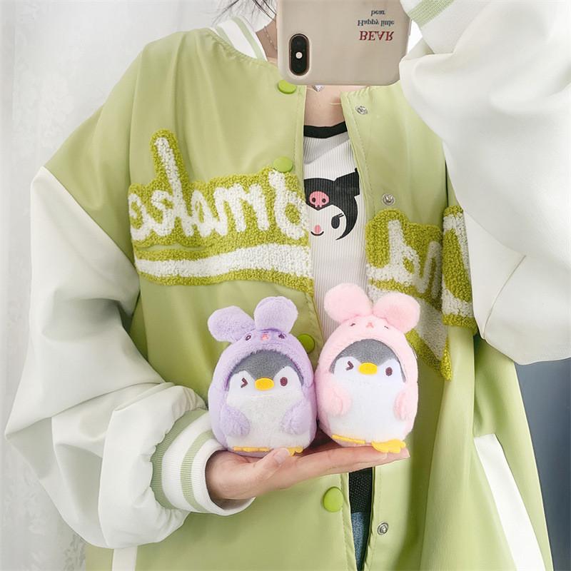 Adorable Penguin Plush Keychain Cute Bunny Transform Soft Plush Toy Bag Charm