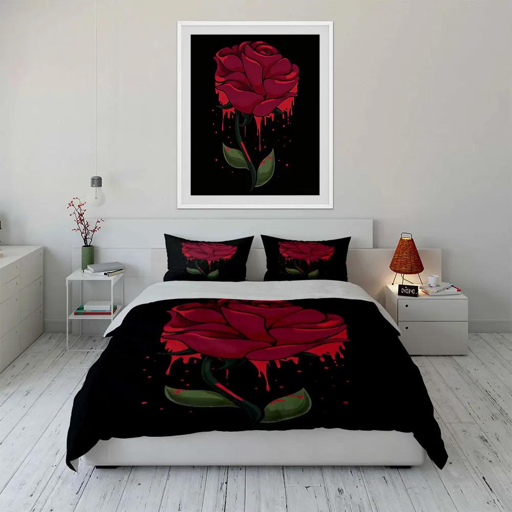"Rose Art Decor Set" Soft Comfortable Duvet Cover Bedding Set Included 1*Duvet Cover & 2*Pillowcases gift