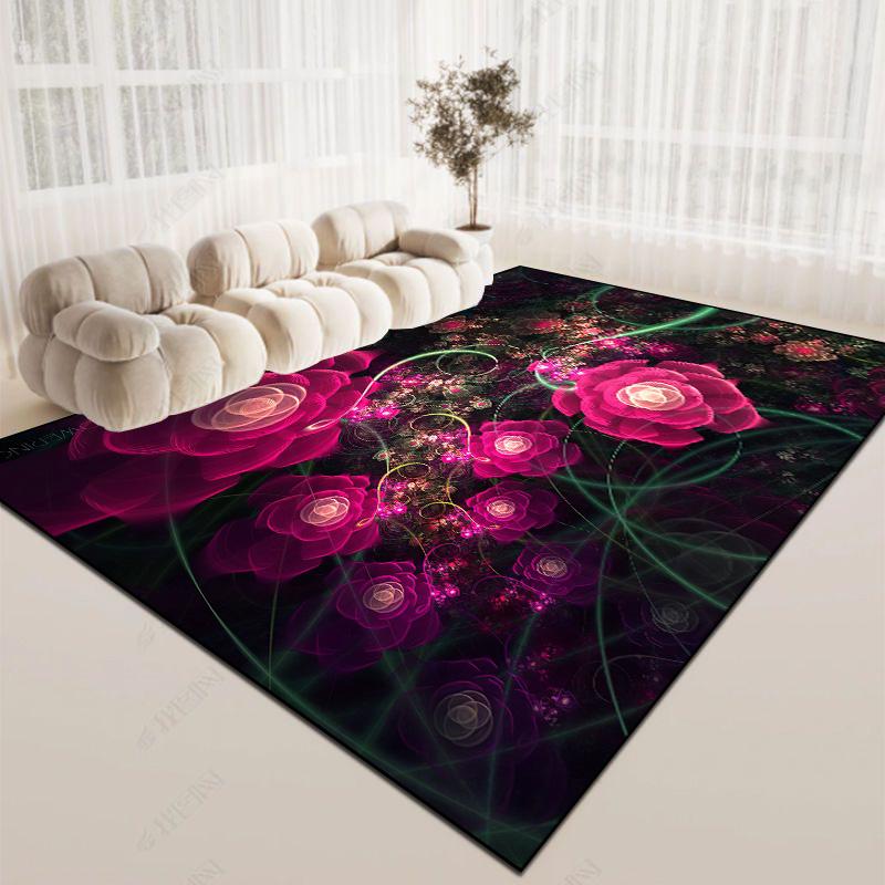 Modern Light Luxury Carpets Flower 3D Rug for Bedroom Large Floor Mat Living Room Sofa Non-slip Carpet Washable Lounge Study Rug