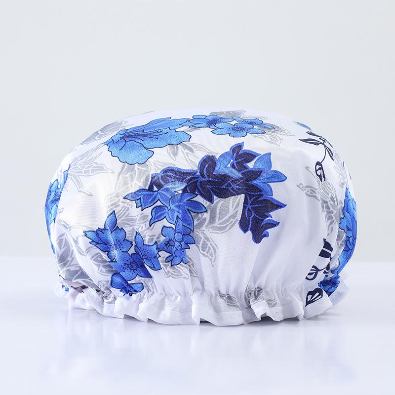 Double-Layer Waterproof Adult Bath & Hair Cap - Makeup, Kitchen, Anti-Oil, Thickened; Customizable Logo
