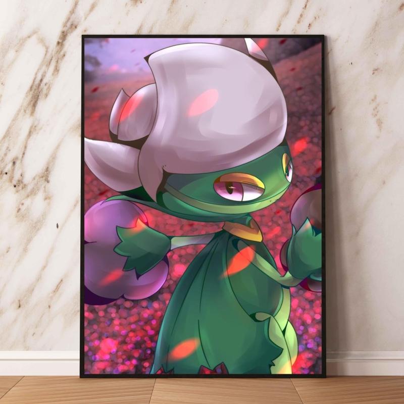 Eeveelutions Decorative Painting Cute Eevee and With Floral Elements High  Quality Wall Art for Home Decor Classic