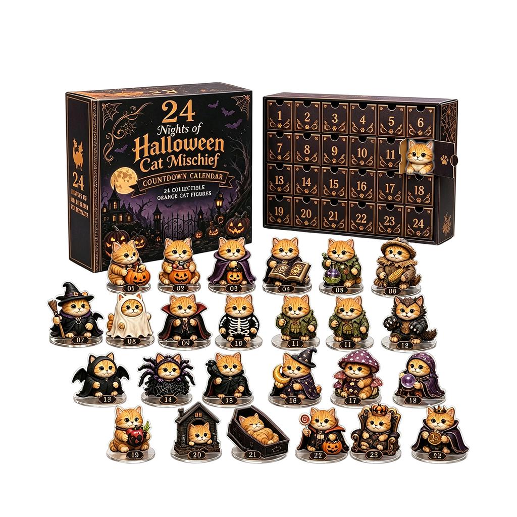 Halloween Countdown Calendar 2D Acrylic with Cute Mischief Design for Holiday Party Favors