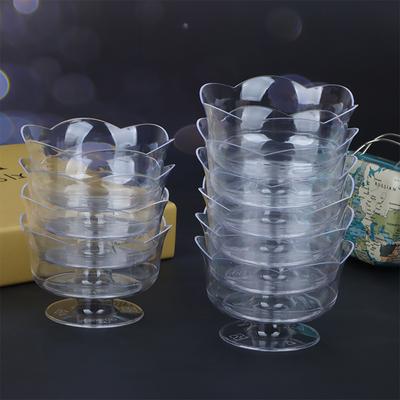 10 τμχ Creative Transparent Shape Lotus Cups Dessert Mousse Πλαστικό δοχείο Μους κέικ Φρούτα Συσκευασία Κύπελλα επιδόρπιου