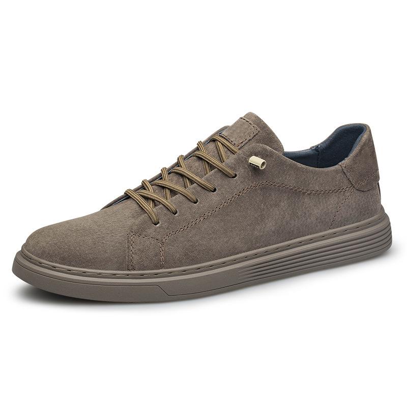 

82156 Men S And Women S Board Shoes Sports And Leisure Shoes Spring Low-Top Loafers Suede Flat-Soled Handmade Sports Shoes 36 коричневый