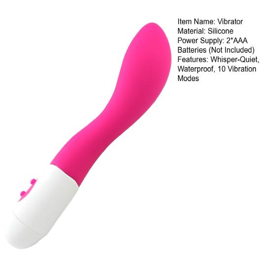 Women Silicone Vibrator 10 Vibration Modes Sex Toy Battery Powered G-Spot Vibrator Clitoral