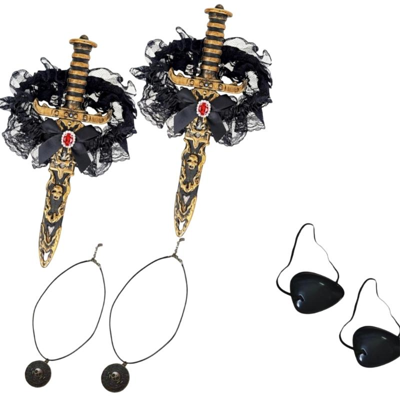 Pirate Outfit Easy Wear Design Practical Stitching Costume Accessories Perfect For Stage Performances And Event