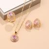 New Original Design Women Luxury Wedding Dubai Jewelry Sets  Gold Plated Earrings Necklace Pendant Ring For Women Gift