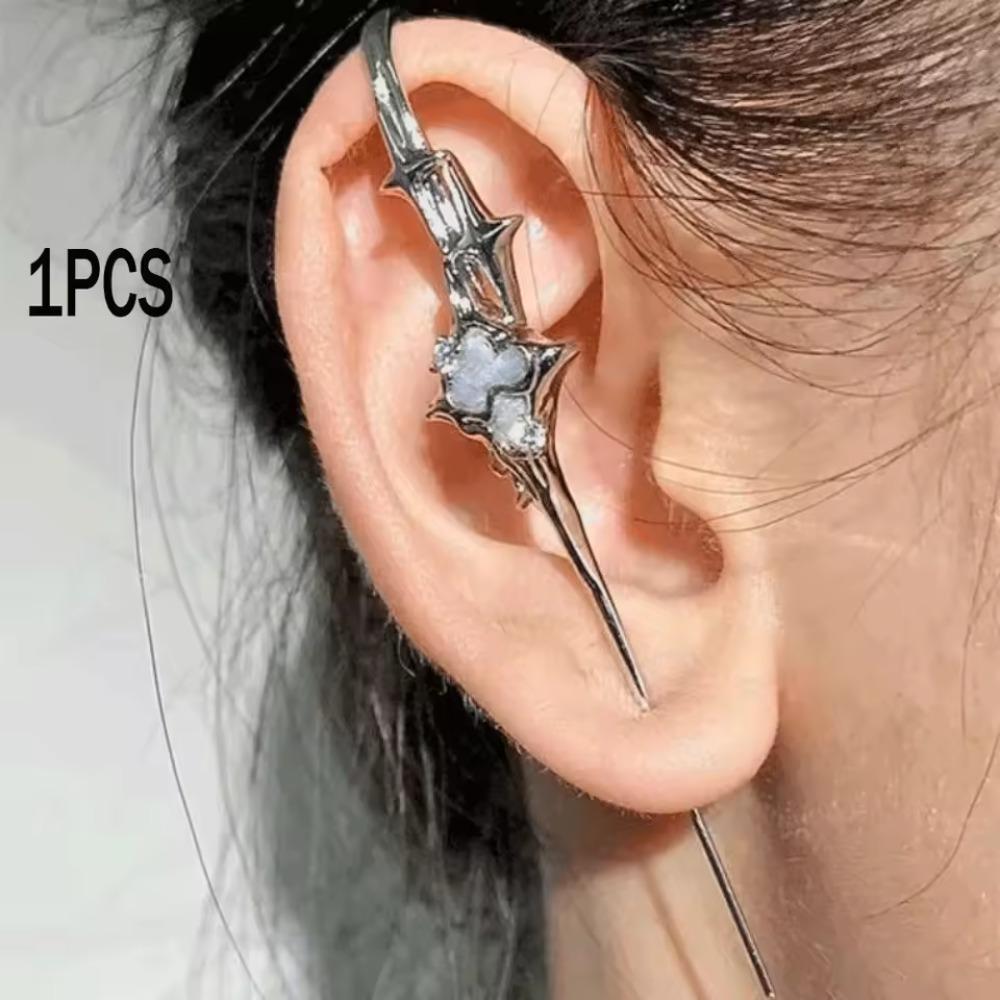 Gothic Charming Ear Delicate Moon Ear Hook Piercing Crow Cross Earring Hooks for Women Wedding Jewelry Accessories