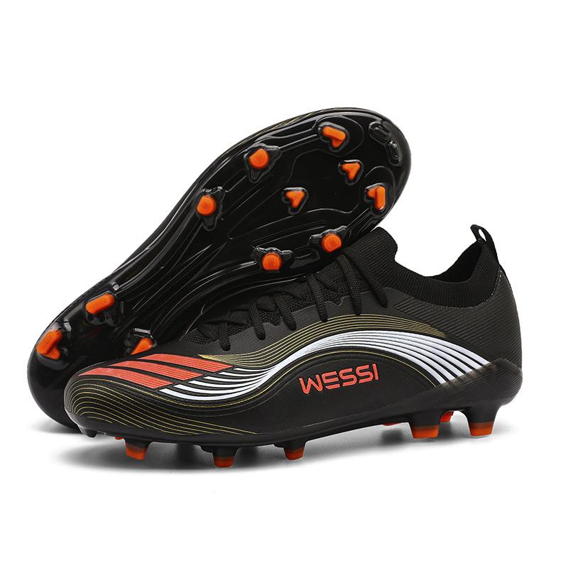 2025 new adult fly-woven football shoes men's low-top long nails broken nails student youth game football shoes