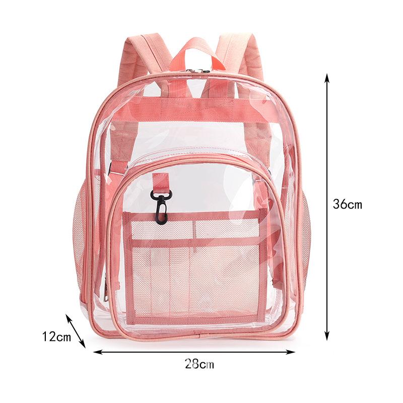 Large Capacity Transparent Backpack for High School Girls - Durable PVC Design.
