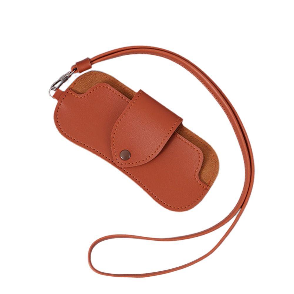 PU Leather Sunglasses Storage Bag Solid Color Hanging Sunglasses Eyewear Accessories