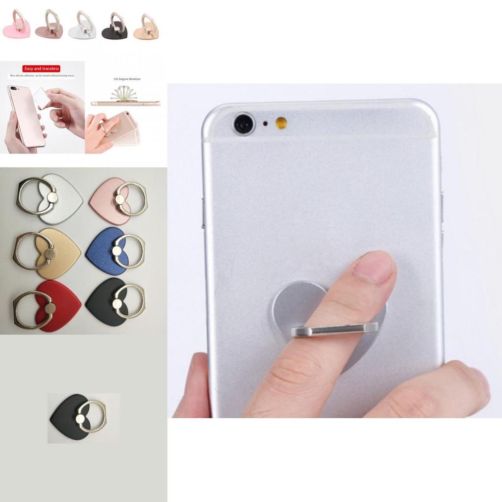 Heart Shape Ring Phone Holder With Metal Design For Universal Smartphones