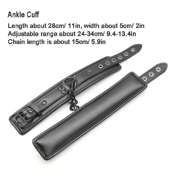 Black Leather Bdsm Bondage Set 3pcs Restraints Collars Ankle Cuff Handcuffs For Sex Bondage Set Sex Toys For Women