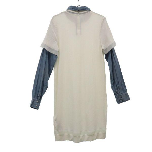 DIESEL switching Long sleeve one piece S white Women Used