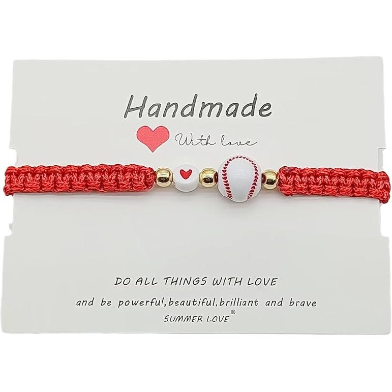 DATOA Handmade Volleyball Tennis Football Bracelet Sport Fans Gifts for Men Women Adjustable Knot Basketball Rugby Soccer Baseball Bracelets