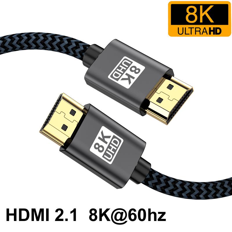 1M/2M/3M HDMI-kompatibles Kabel 8K/60Hz 4K/120Hz HD UHD HDR ARC 48Gbps Adapter HDMI-Kabel für PC TV Laptop Projektor PS4 PS5