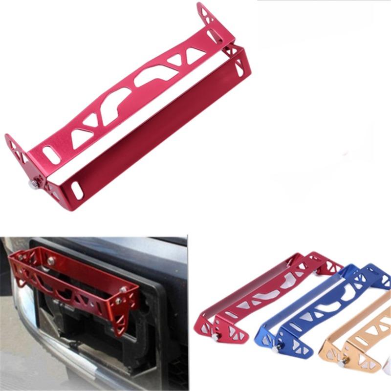 Car License Plate Frame Universal Aluminum Power Racing Styling Rotating Number License Plate Frames Tag Holder Adjustable