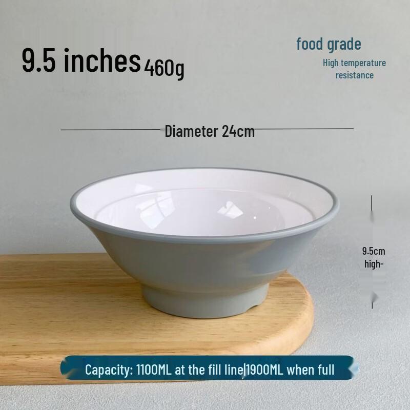 Thickened Two-Tone Melamine Pedestal Ramen Noodle Bowl