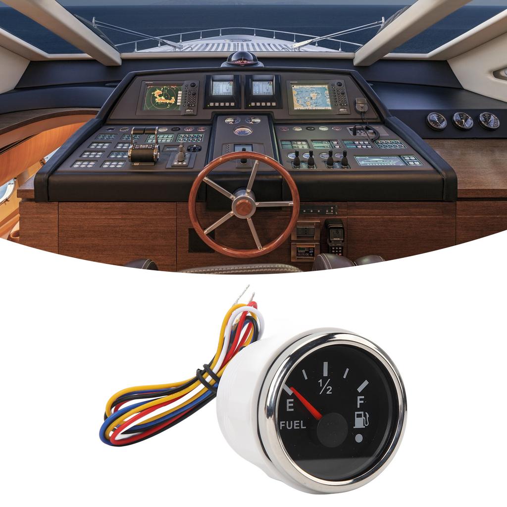 9‑32V 52MM Marine Fuel Gauge 240‑33 Ohm Digital Fuel Meter for Yachts Fishing Boats