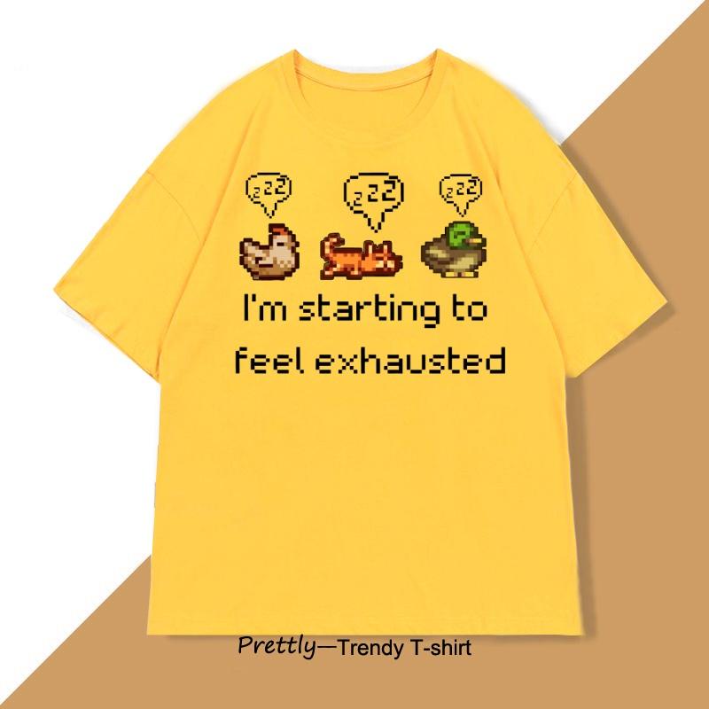 

Stardew Valley T-Shirt Pixel Art Farming Tee Men Women Funny Cute Chicken T Shirt Casual Cotton Round Neck Tshirt Mens Clothing XXL