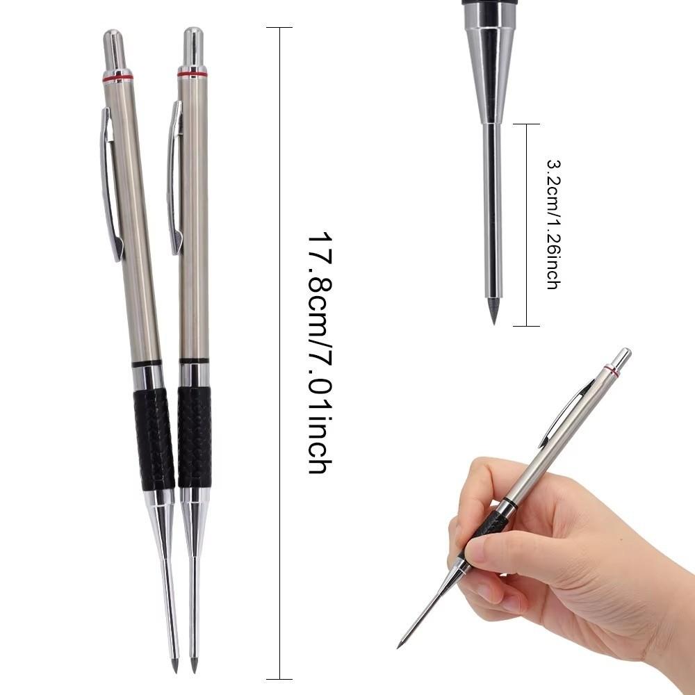 Metal Body Deep Hole Marking Pencil 2.0mm Automatic Pencil  Engineer Drafting