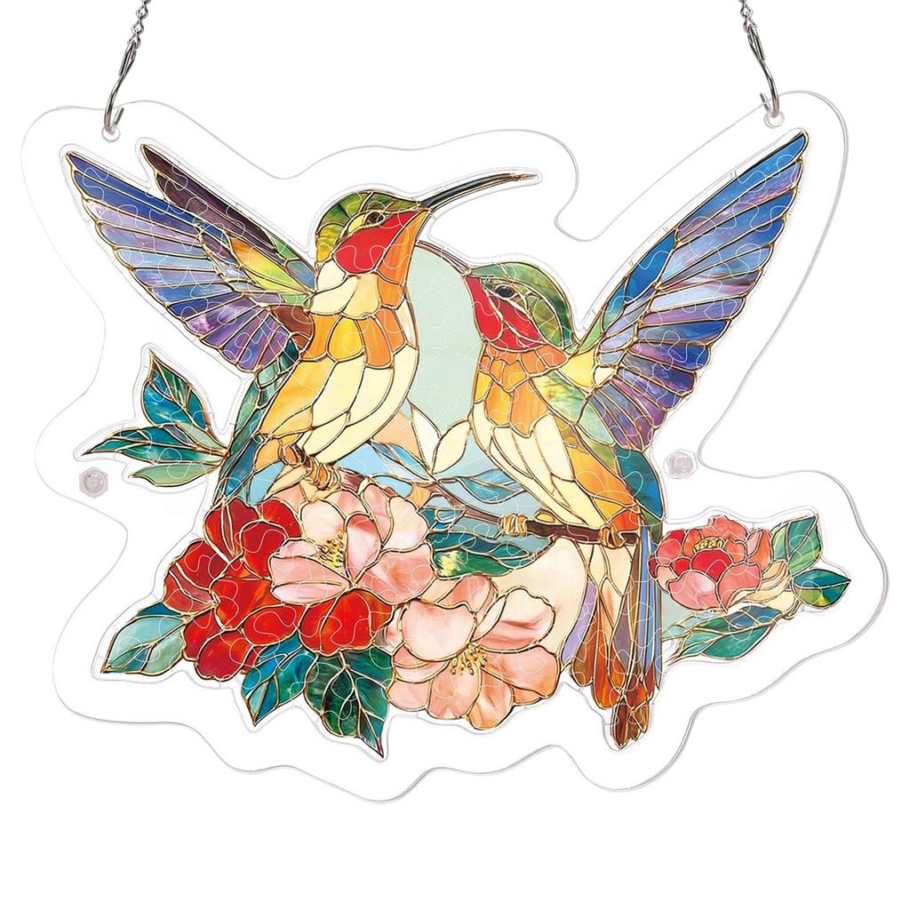 Acrylic Puzzles Toy Double Sided Sun Catcher Acrylic Puzzles DIY Creative Jigsaw Puzzle Pendant for Women Men Mom Birthday Gift