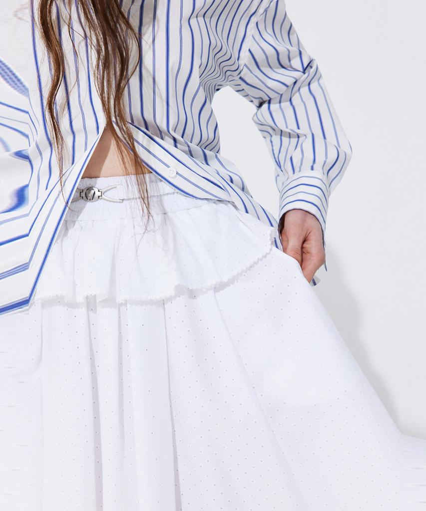 Bundercammer Eyelet Punching Banding Skirt_White