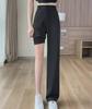 Women's High-Waist Wide-Leg Black Drape Pants - Spring 2024 Collection