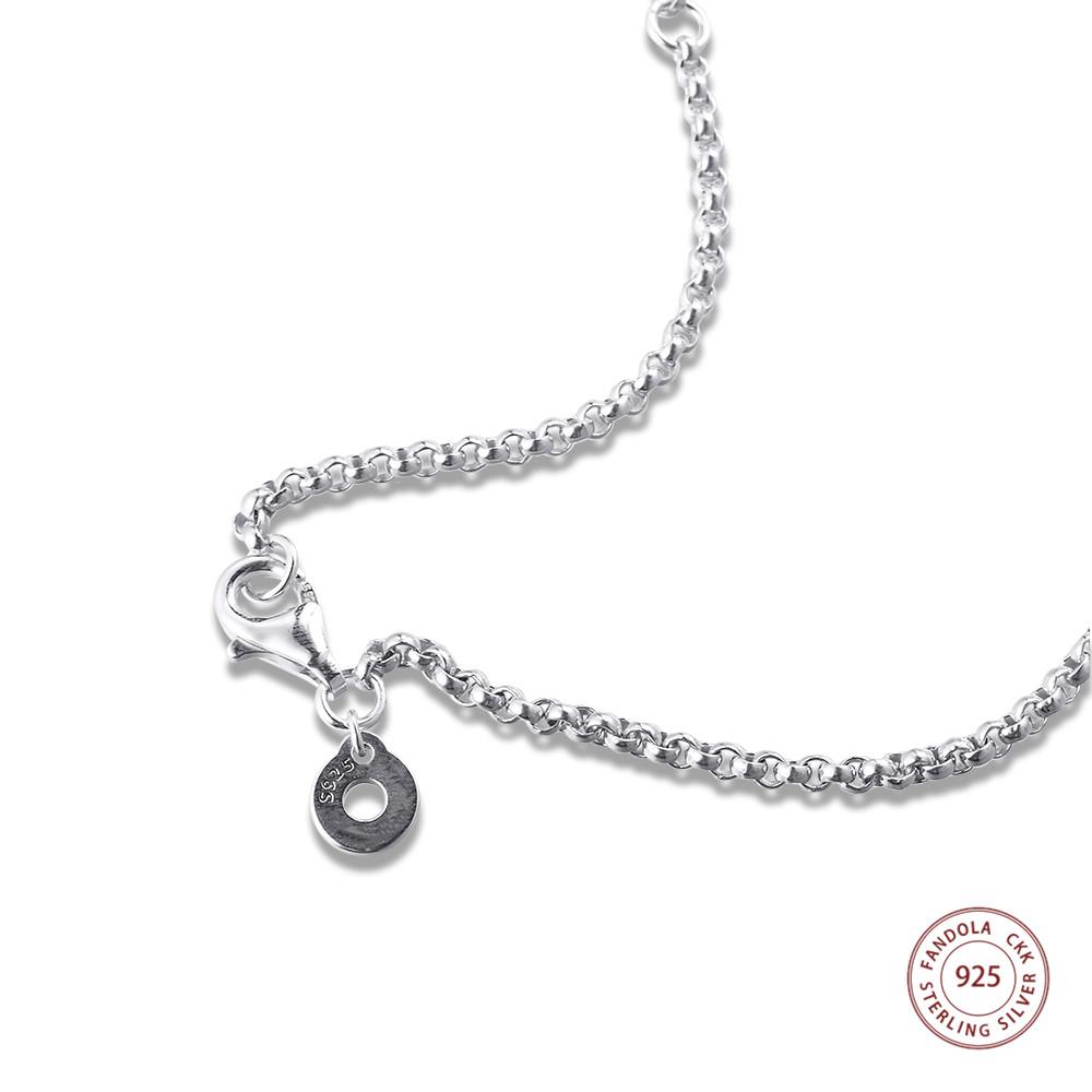 Rolo Chain Necklaces for Women Original 925 Sterling Silver Necklaces & Pendants Elegant Fine Jewelry Gift Colares S925