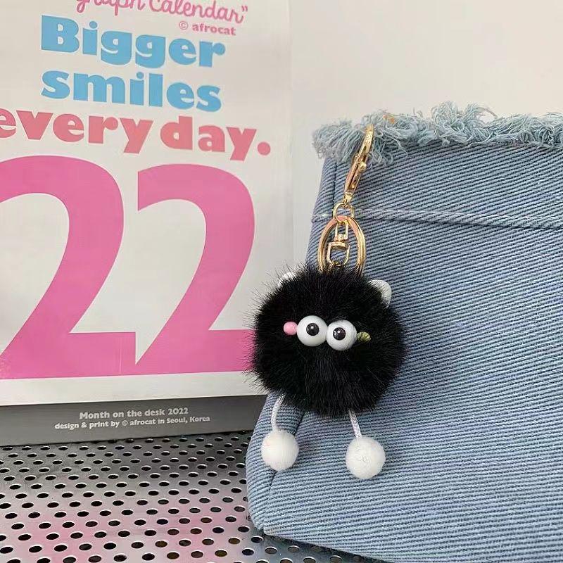 Adorabile Portachiavi Gatto in Pelliccia Sintetica di Vison: Ciondolo Palla Cartone Animato Peluche per Borsa e Auto