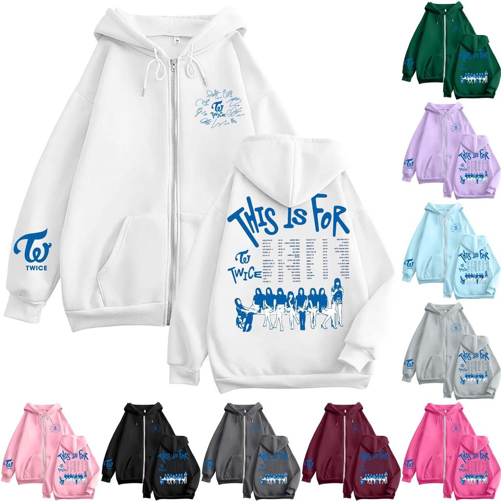 Damen Casual Mode Bedrucktes Langarm-Kapuzensweatshirt mit Reißverschluss