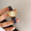 Black Gold Small Square Watch New Women's Retro Dial Mesh Strap Temperament Luxury High Quality Quartz Watch Accessories