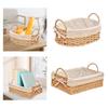 Woven Storage Baskets Kitchen Organizer Handwoven with Handles Cosmetic Box for Breakfast Fruit Bedroom Bathroom Home Decorative