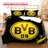 Borussia Dortmund Pattern Bedding Quilt Set  Home Decoration  Gift (1 * Duvet Cover + 2 * Pillowcase  Without Core)