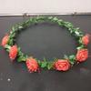 4Pcs Rose Flower Crown Bride Floral Hair Wreath Headband Garland Women Girls Hair Accessories Wedding Party Headwear
