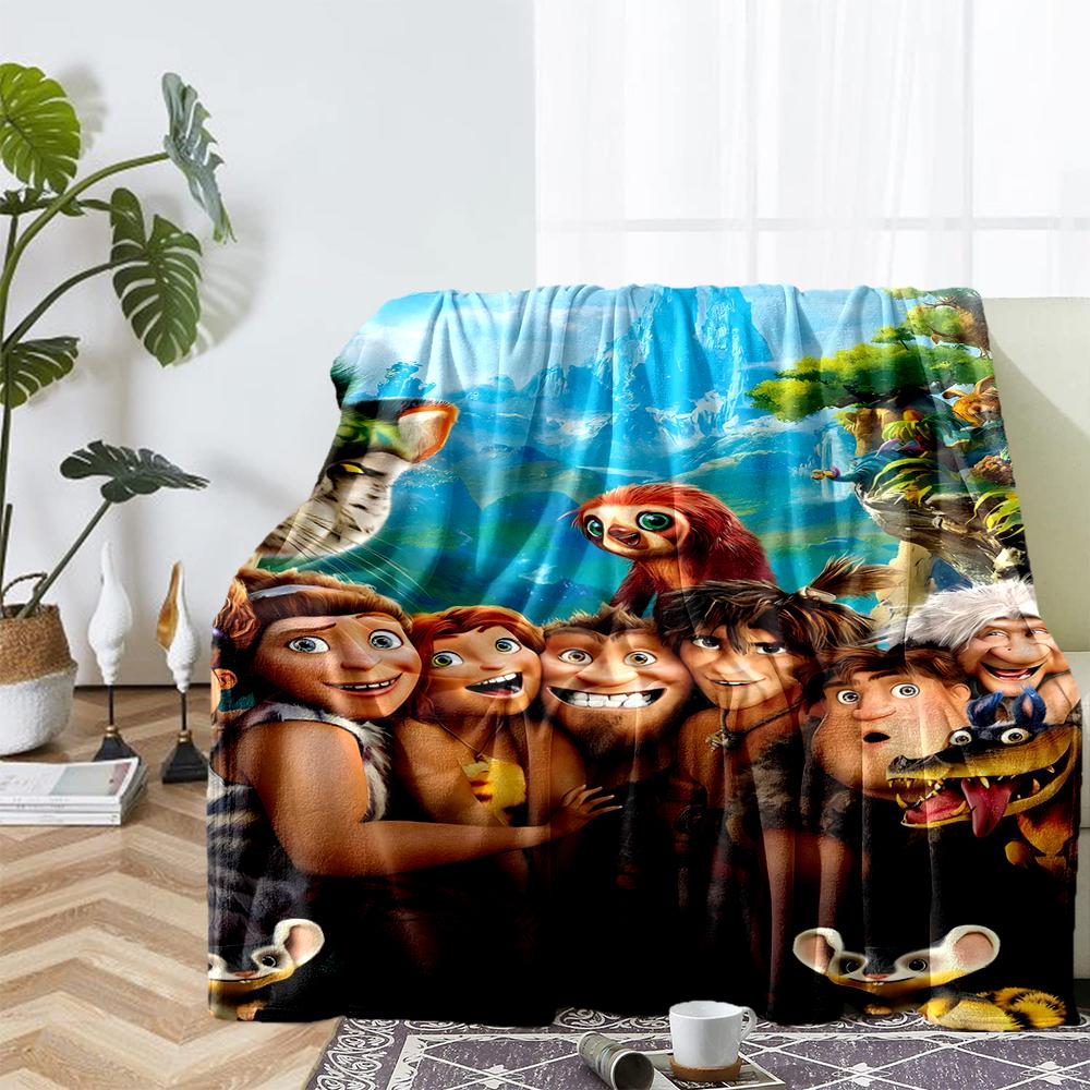 The Croods Theme Printed Blanket - Perfect for Couch, Bed, Travel & Outdoor Use | Machine Washable, Cozy & Durable.