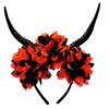 Halloweenská květinová čelenka s rohy antilopy Pryskyřičný kostýmní doplněk Kreativní pokrývka hlavy Rekvizity na večírky, hraní rolí