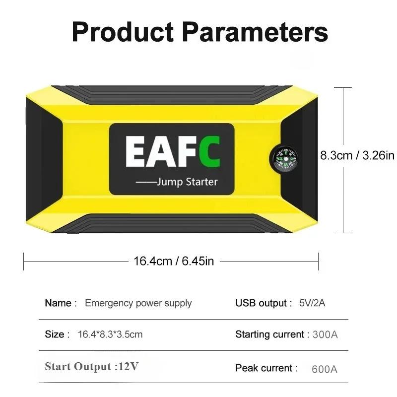 1200A/600A Portable Car Jump Starter 12V Emergency Battery Booster Power Bank Charger Starting Device for Petrol Diesel Vehicles