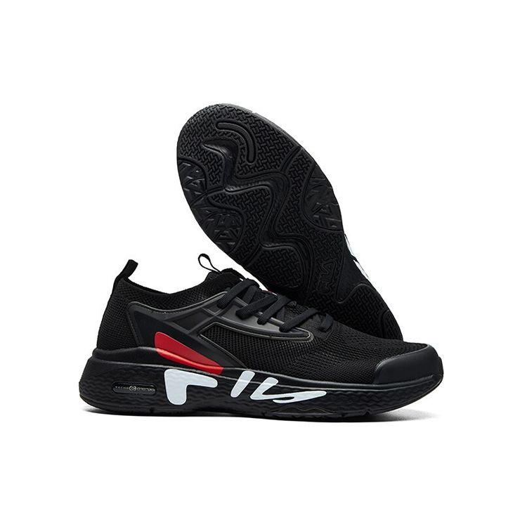 Fila Mind 3s Totem Lace-Up Fabric TPU Low-Top Casual Running Shoes Men Sneaker Black A12M122106FBK