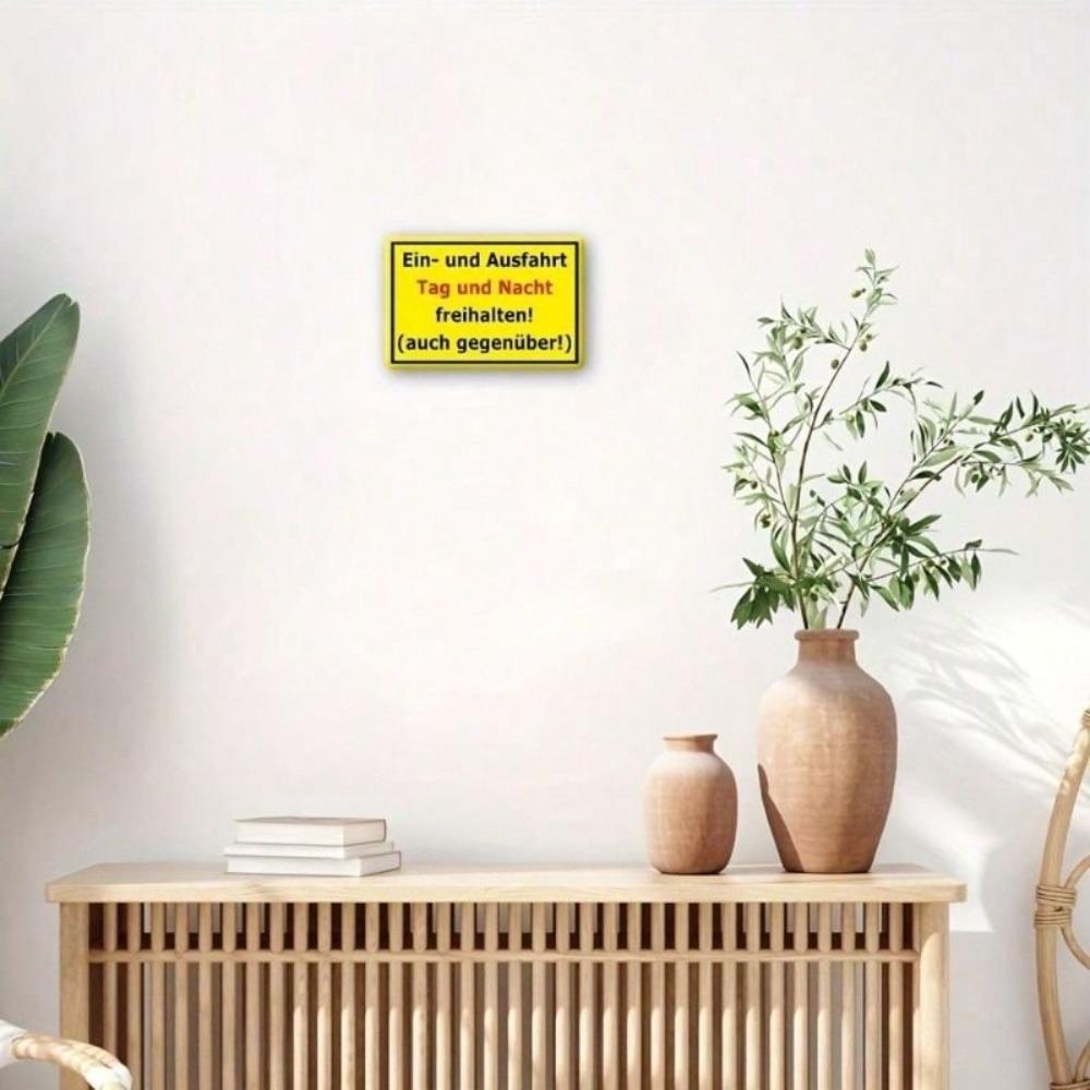 Caution Sign Metal Plate 20x30cm Entrance Exit Warning Sticker