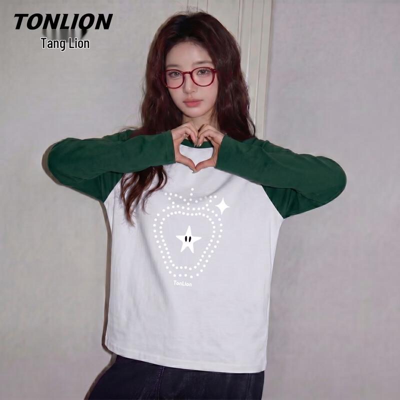 Женская повседневная футболка TonLion с цветными блоками и длинным рукавом M